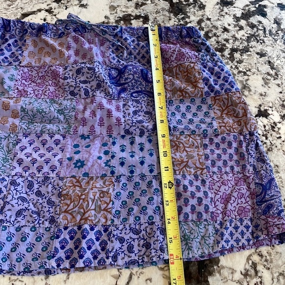 Vintage Indian Block Print Patchwork Skirt - Picture 11 of 11
